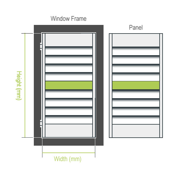 Shutter Width and Height Specification