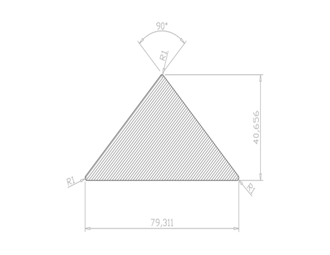 DIY Plantation Shutter – Corner Post Triangle Light Block (55 x 80 mm) – Component Diagram