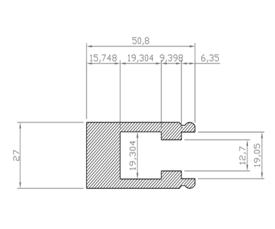 DIY Plantation Shutter – Square Open Stile (27 x 51 mm) – Component 3